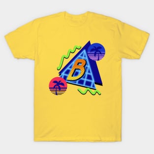 Initial Letter B - 80s Synth T-Shirt